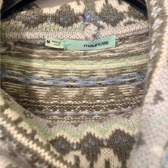 Maurices Gray Blue Knit Long Sleeve sweater Dress Winter size Medium - Picture 3 of 5